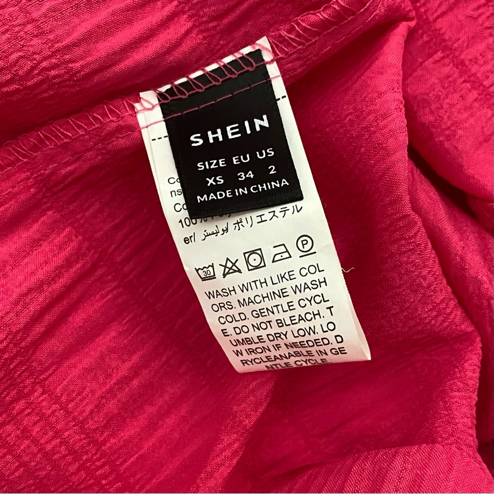 *NWOT* ONE SHOULDER DRESS Ruffle Hem Pink Size XS - Picture 4 of 5